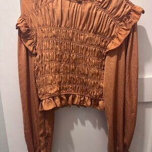Women's Rust Smocked Top